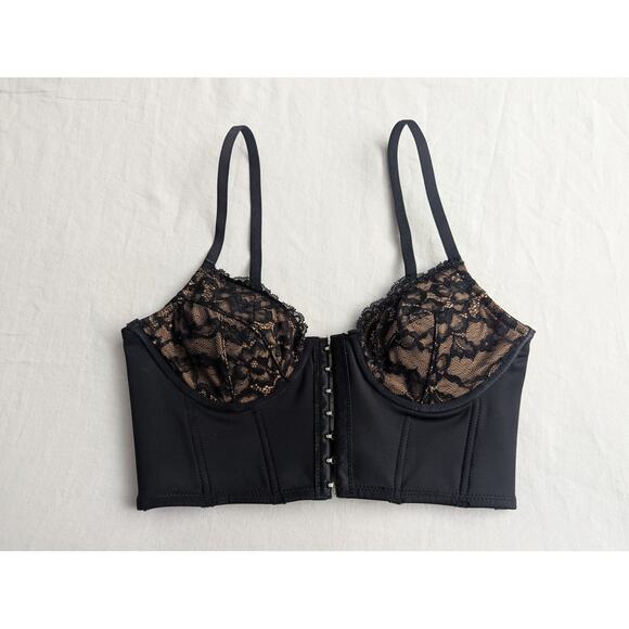 Garage Size XS Women's Black Corset Lace Bra Top Goth Whimsygoth Romantic Vamp - Picture 1 of 9